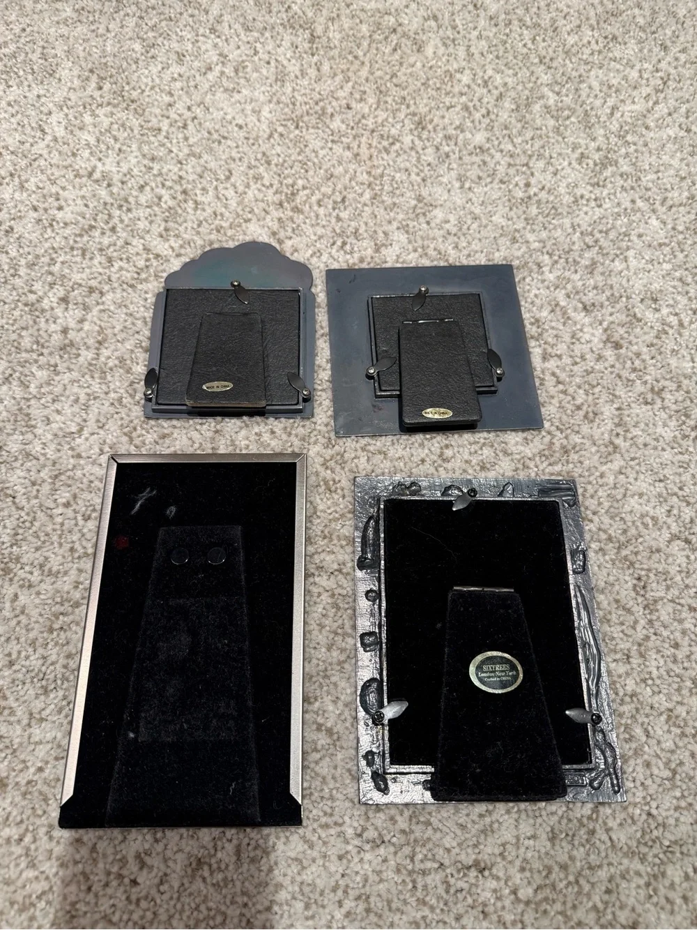 Set of 4 Metal Silver Tone Children Family Picture Frame Lot